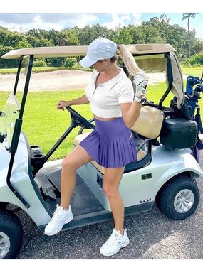 Women’s Purple Pleated Golf Skirt - Athletic Skater Style
